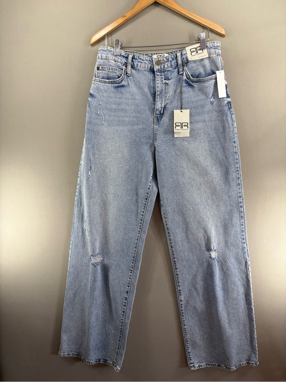 Robert Rodriguez Women High Rise Wide Leg Jeans Size 10 Blue 31x33 NWT